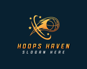 Sports Basketball Flame logo