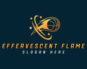 Sports Basketball Flame logo design