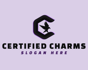 Raven Wings Letter C logo design