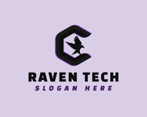 Raven Wings Letter C logo