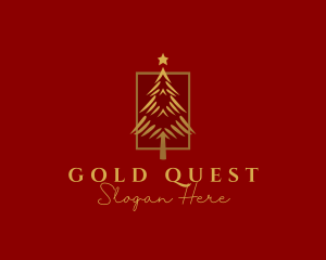 Gold Holiday Christmas logo design