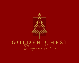 Gold Holiday Christmas logo design