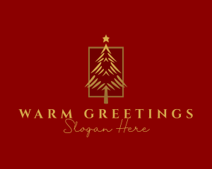 Gold Christmas Tree logo design