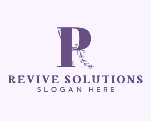 Floral Boutique Letter P logo design