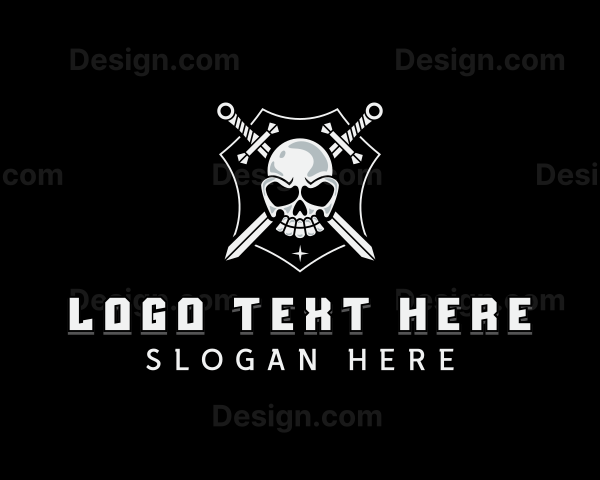 Skull Sword Weapon Logo