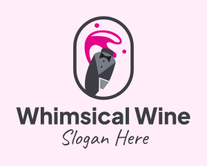 Bartender Wine Liquid logo design