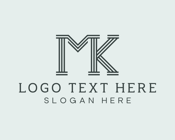 Letter MK logo example 3