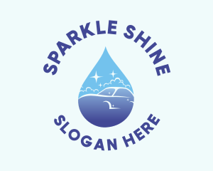 Car Wash Water Droplet  logo design