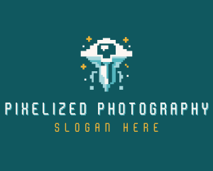 Gaming UFO Pixelated logo design