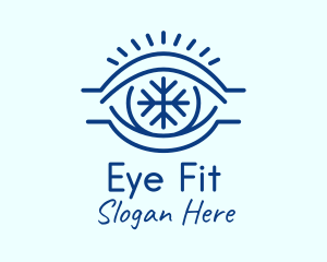 Blue Snowflake Eye logo design