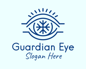 Blue Snowflake Eye logo design