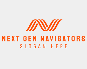 Business Wave Letter N logo
