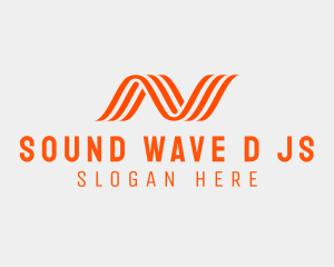 Business Wave Letter N logo design