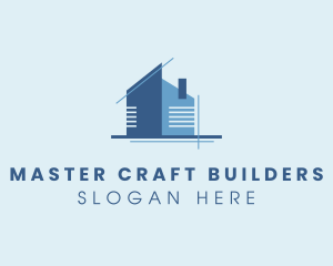 House Blueprint Structure logo design