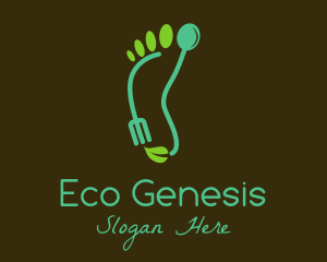 Eco Footprint Cutlery  logo design