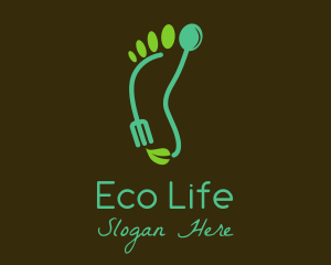 Eco Footprint Cutlery  logo design