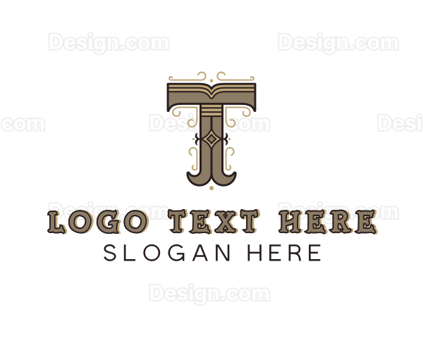 Antique Brand Artisan Letter T Logo