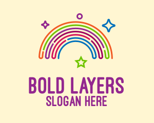 Colorful Neon Rainbow  logo design