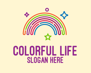 Colorful Neon Rainbow  logo design