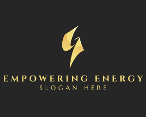 Gold Lightning Energy logo design