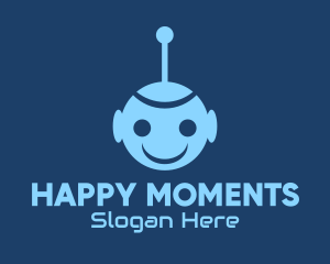 Happy Blue Robot Boy logo design