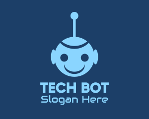 Happy Blue Robot Boy logo