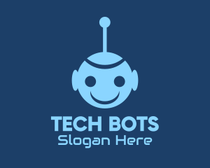 Happy Blue Robot Boy logo