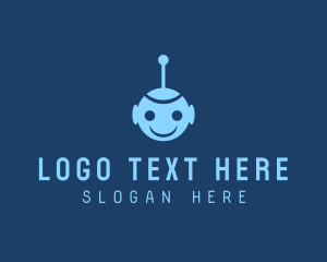 Happy Blue Robot Boy logo