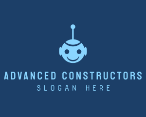 Happy Blue Robot Boy logo design