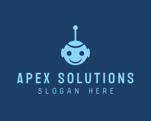 Happy Blue Robot Boy logo design