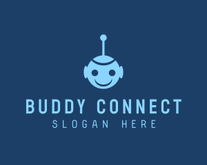 Happy Blue Robot Boy logo design