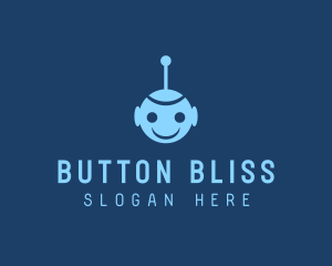 Happy Blue Robot Boy logo design