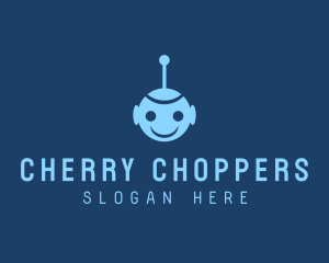 Happy Blue Robot Boy logo design