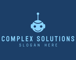 Happy Blue Robot Boy logo design