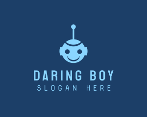 Happy Blue Robot Boy logo