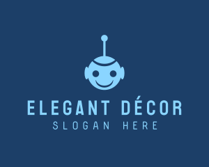 Happy Blue Robot Boy logo design