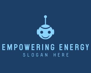 Happy Blue Robot Boy logo design