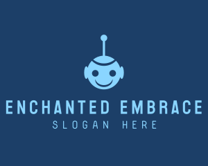 Happy Blue Robot Boy logo design