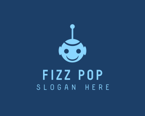 Happy Blue Robot Boy logo design