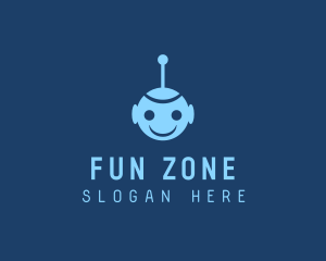 Happy Blue Robot Boy logo design