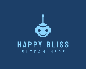 Happy Blue Robot Boy logo design