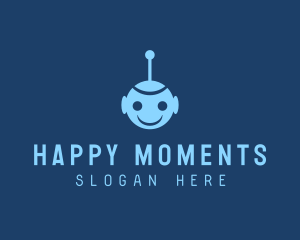 Happy Blue Robot Boy logo design