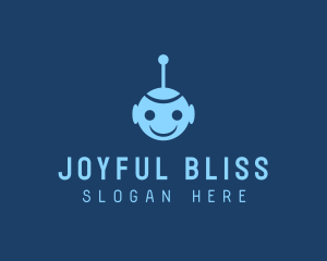 Happy Blue Robot Boy logo design