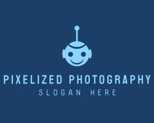 Happy Blue Robot Boy logo design