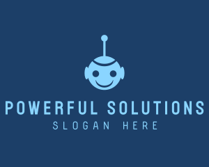 Happy Blue Robot Boy logo design