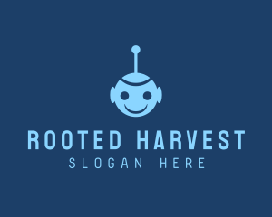 Happy Blue Robot Boy logo design