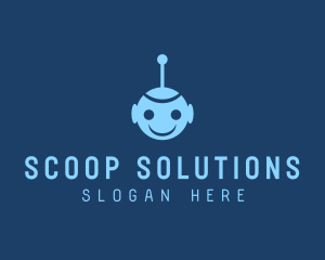 Happy Blue Robot Boy logo design