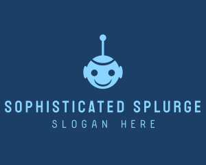 Happy Blue Robot Boy logo design