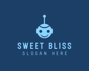 Happy Blue Robot Boy logo design