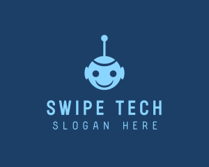 Happy Blue Robot Boy logo design